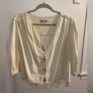 Zara linen peasant blouse